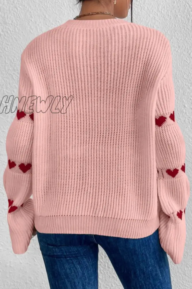 Hnewly - Casual Geometric Weave O Neck Tops Tops/Sweaters & Cardigans
