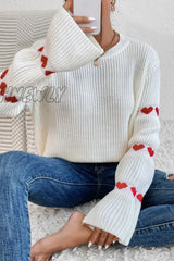 Hnewly - Casual Geometric Weave O Neck Tops White / S Tops/Sweaters & Cardigans