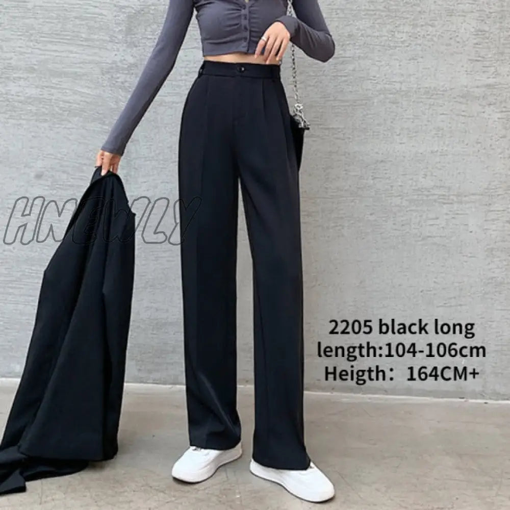 Hnewly Casual High Waist Loose Wide Leg Pants For Women Spring Autumn New Female Floor - Length