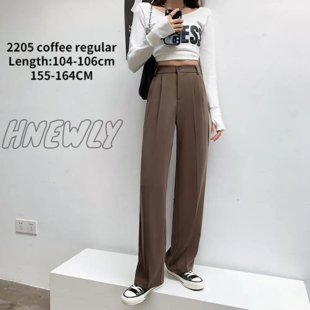 Hnewly Casual High Waist Loose Wide Leg Pants For Women Spring Autumn New Female Floor - Length