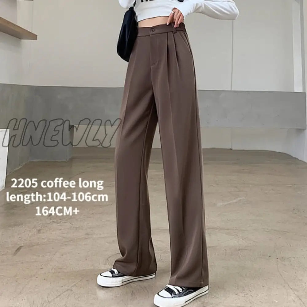 Hnewly Casual High Waist Loose Wide Leg Pants For Women Spring Autumn New Female Floor - Length