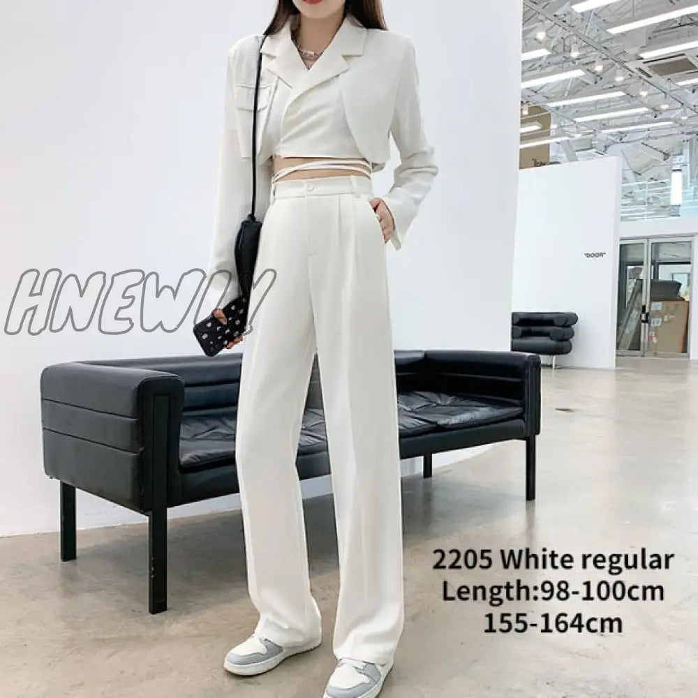 Hnewly Casual High Waist Loose Wide Leg Pants For Women Spring Autumn New Female Floor - Length