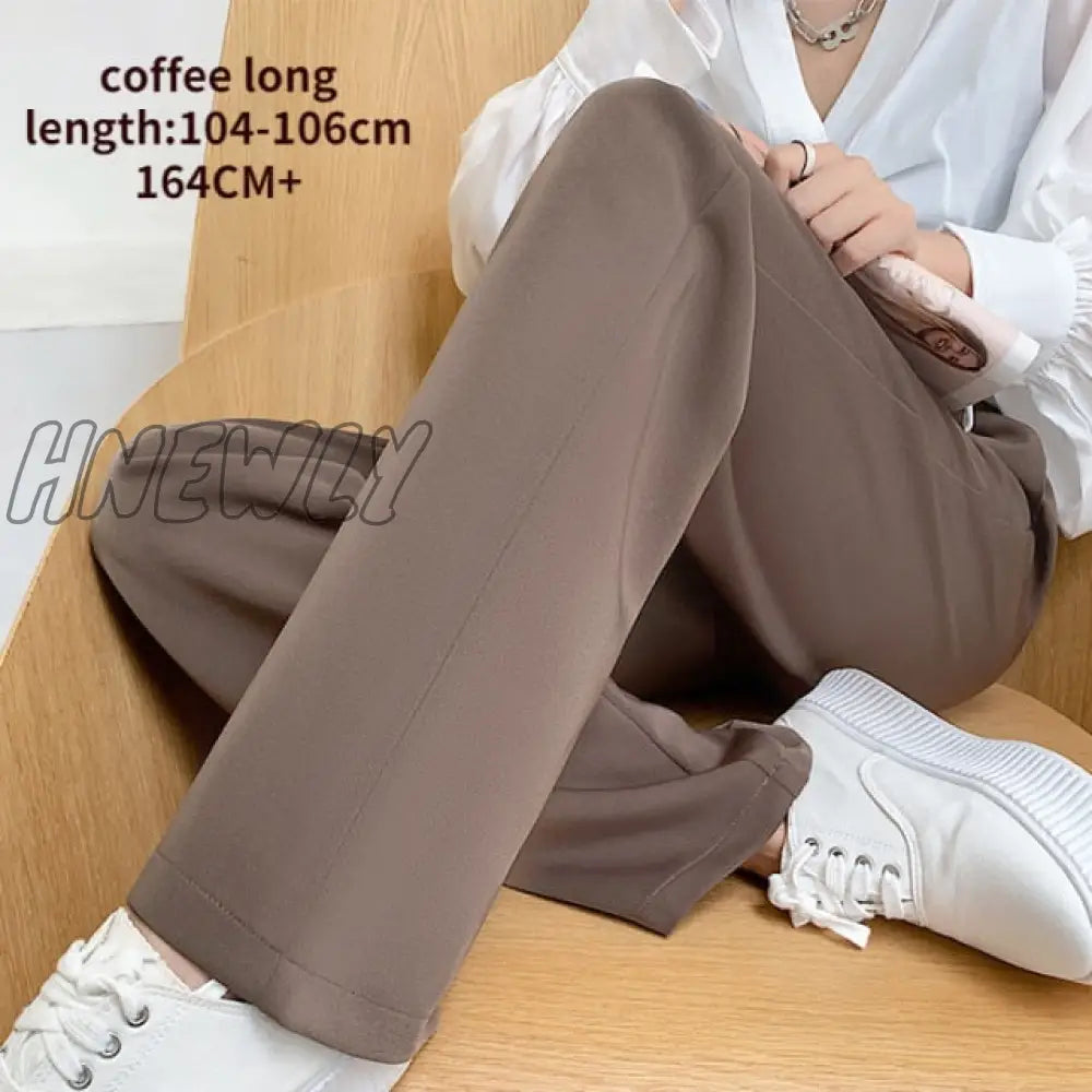 Hnewly Casual High Waist Loose Wide Leg Pants For Women Spring Autumn New Female Floor - Length