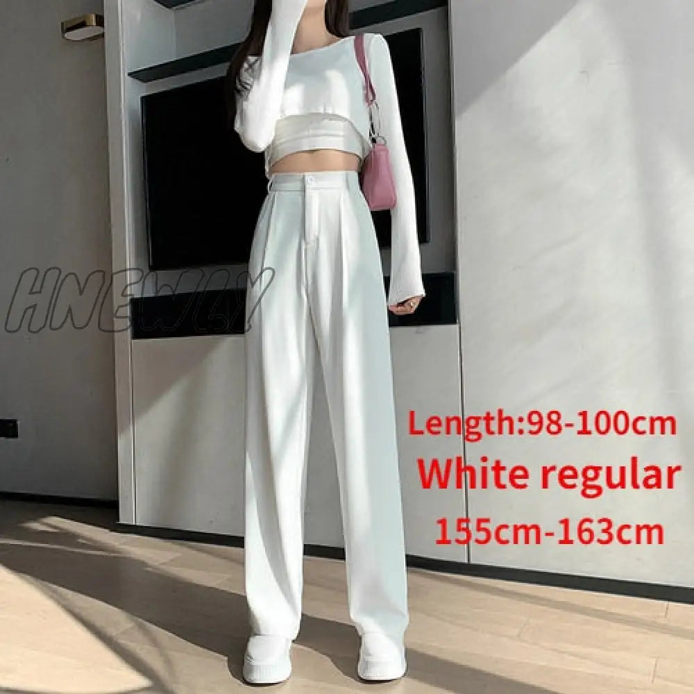 Hnewly Casual High Waist Loose Wide Leg Pants For Women Spring Autumn New Female Floor - Length