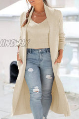 Hnewly - Casual Solid Color Scarf Collar Two Pieces(6 Colors) Cream White / S Tops/Sweaters &