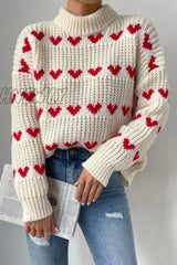 Hnewly - Casual Sweet Geometric Weave Turtleneck Tops Tops/Sweaters & Cardigans