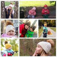 Hnewly Children’s Autumn And Winter Knitted Cotton Hats Warm Comfortable Ski Hat Solid Color