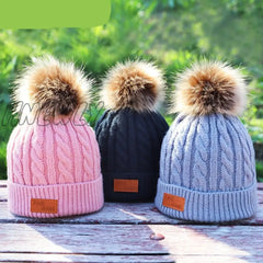 Hnewly Children’s Autumn And Winter Knitted Cotton Hats Warm Comfortable Ski Hat Solid Color