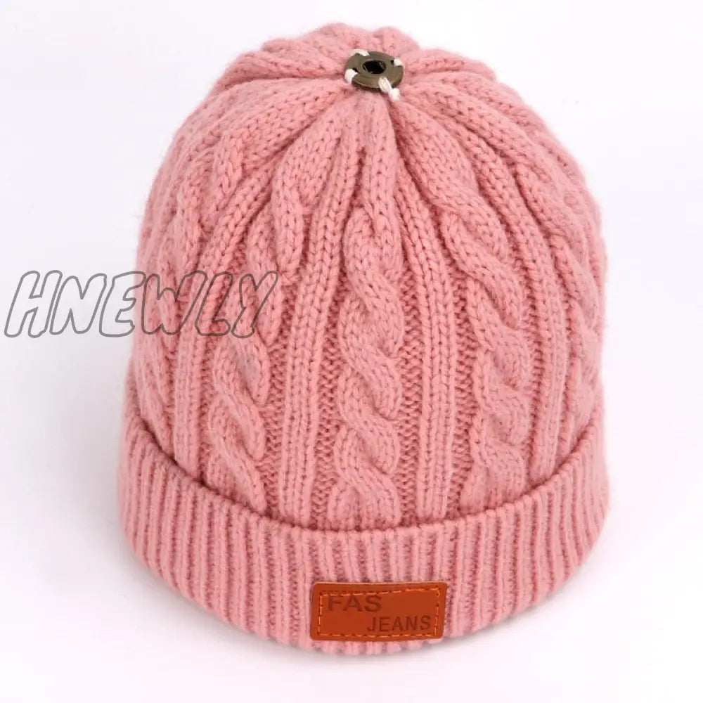 Hnewly Children’s Autumn And Winter Knitted Cotton Hats Warm Comfortable Ski Hat Solid Color