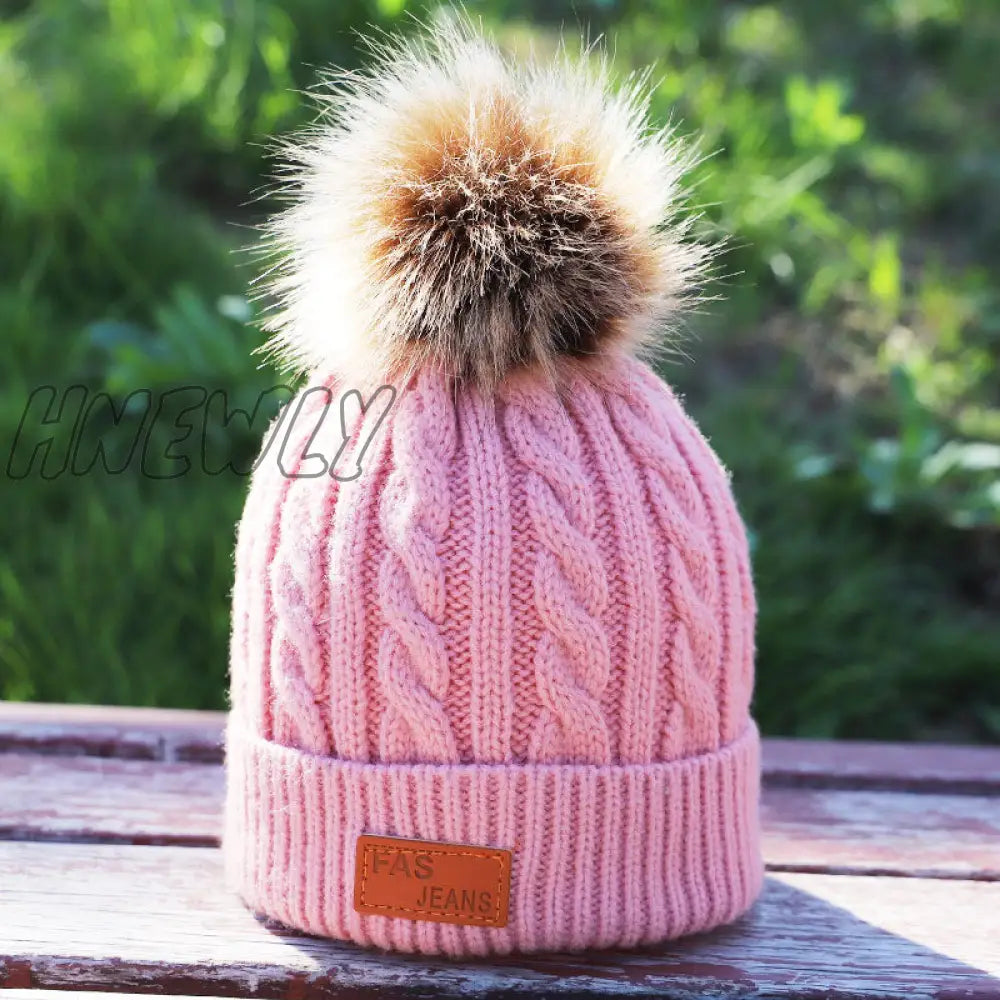 Hnewly Children’s Autumn And Winter Knitted Cotton Hats Warm Comfortable Ski Hat Solid Color