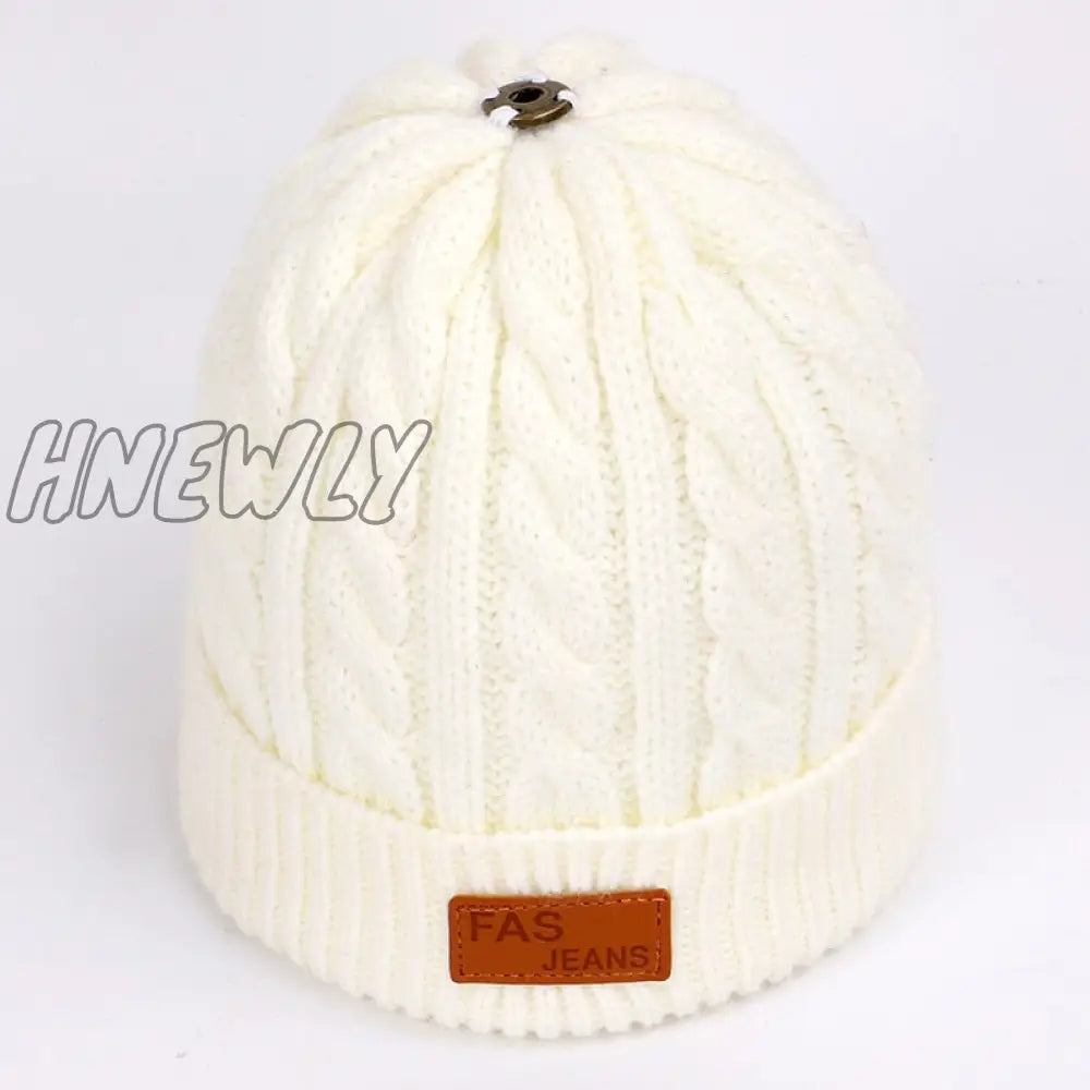 Hnewly Children’s Autumn And Winter Knitted Cotton Hats Warm Comfortable Ski Hat Solid Color