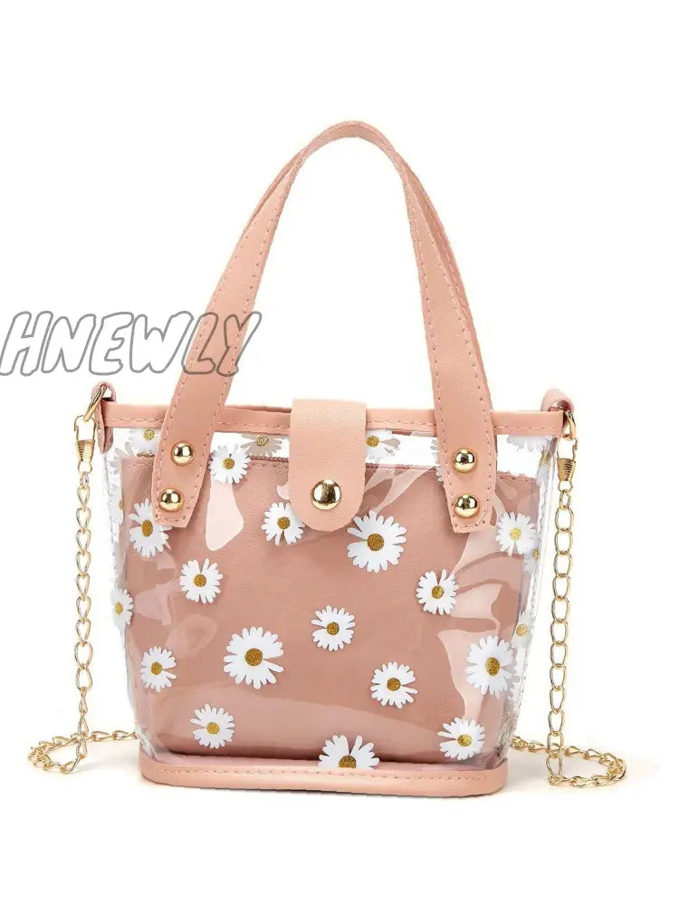 Hnewly - Clear Floral Graphic Satchel Bag With Inner Pouch Women Satchels Multicolor Women-Satchels