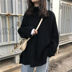 Hnewly Collar Sweater Spring Autumn New Pattern Winter Long Sleeve Solid Knitting Pulloveres