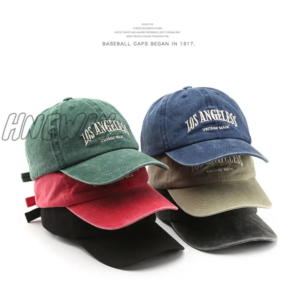 Hnewly Cotton Baseball Cap For Men And Women Fashion Embroidery Hat Soft Top Caps Casual Retro