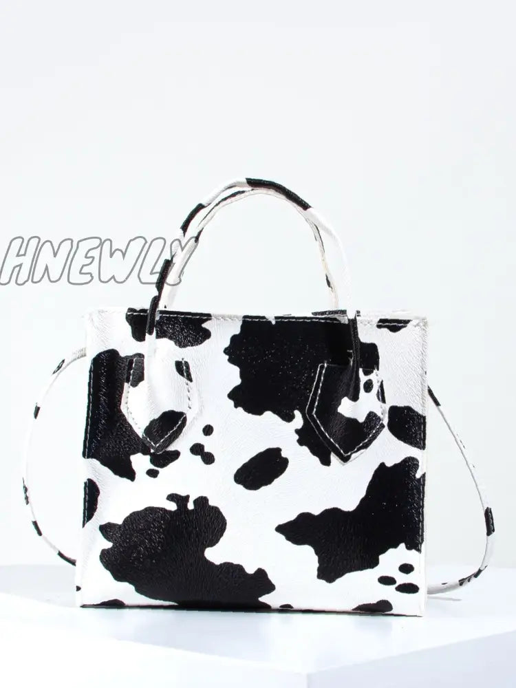 Hnewly - Cow Pattern Satchel Bag Women Satchels Black And White Women-Satchels