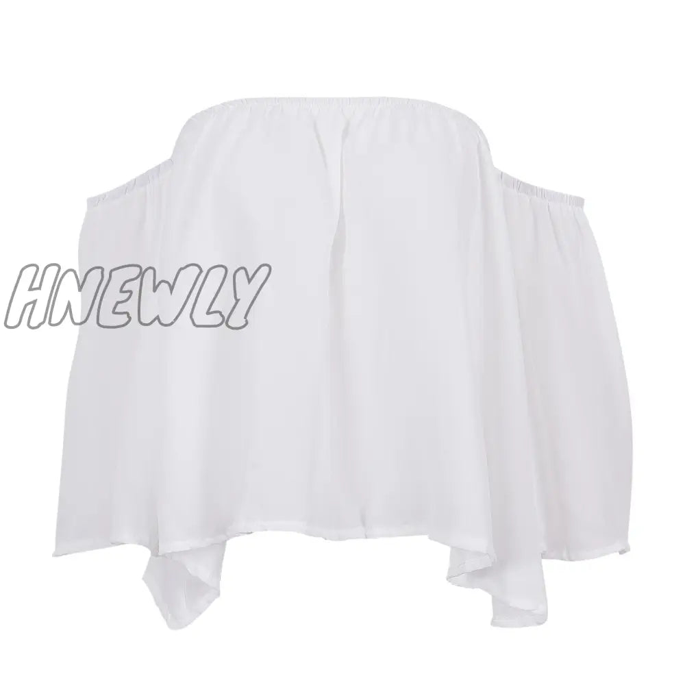 Hnewly Cropped Tops Kawaii Summer Shirts Flare Sleeve Blusa Feminina Women Blouse Chiffon Blusas