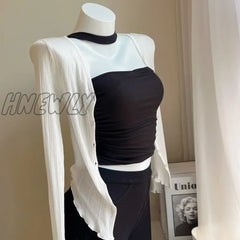 Double Fold Halter Neck Sleeveless Vest Top Woman Summer T-Shirt 2024 New Sexy Spicy Design Tanks