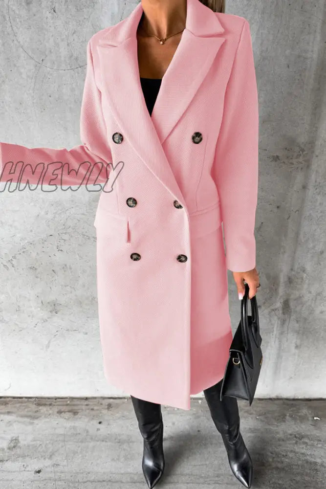 Hnewly - Elegant Solid Buttons Turndown Collar Outerwear Outerwear/Coats & Cardigan