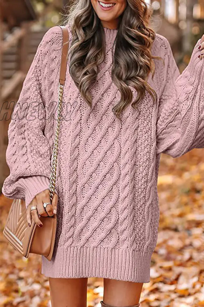 Hnewly - Elegant Solid Hollowed Out O Neck Long Sleeve Dresses(12 Colors) Dresses/Sweater Dresses