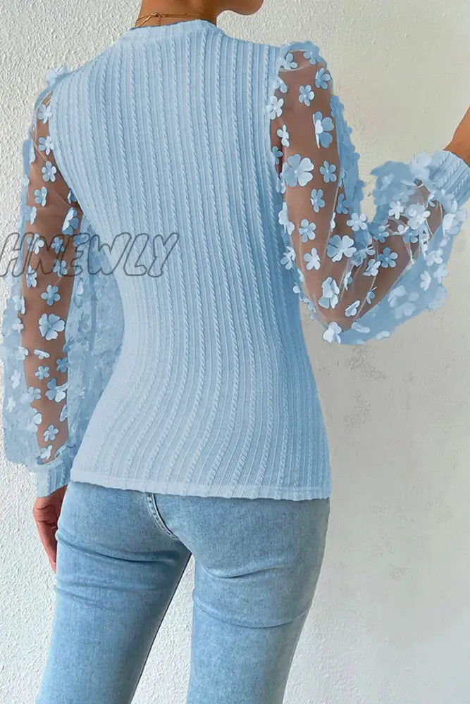 Hnewly - Elegant Solid Patchwork O Neck Tops(6 Colors) Tops/Long Sleeve Tops