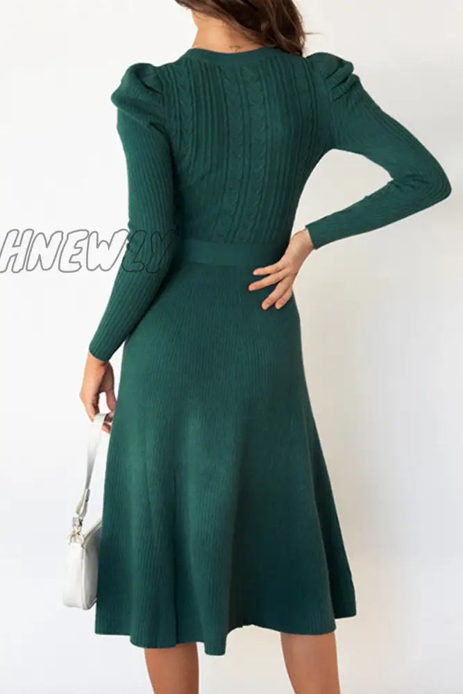 Hnewly - Fashion Casual Solid Patchwork O Neck A Line Dresses(5 Colors) Dresses/Midi Dresses