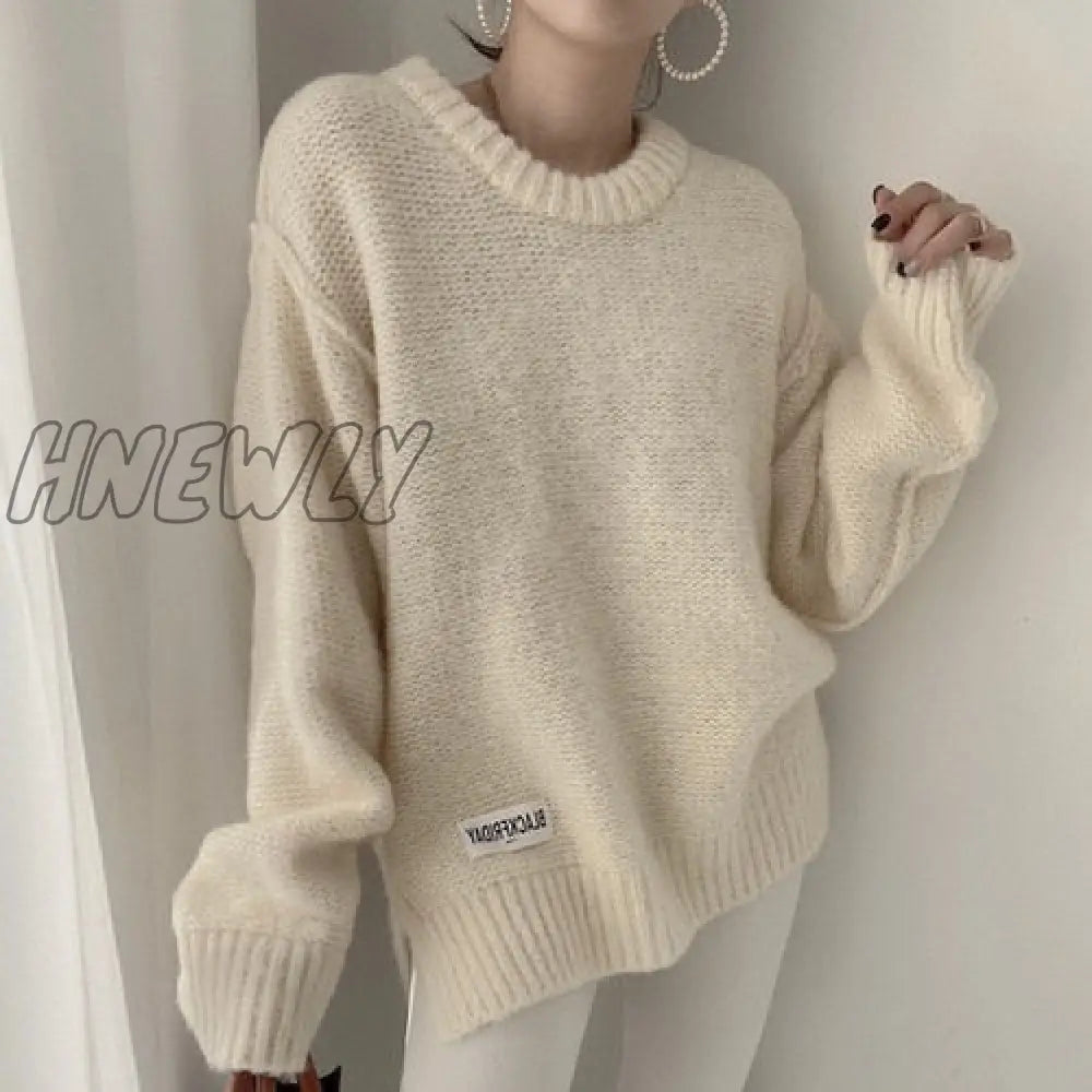 Hnewly Fashion Letter Printed Knitted Female Pullovers O-Neck Long Sleeve Women Sweaters Autumn