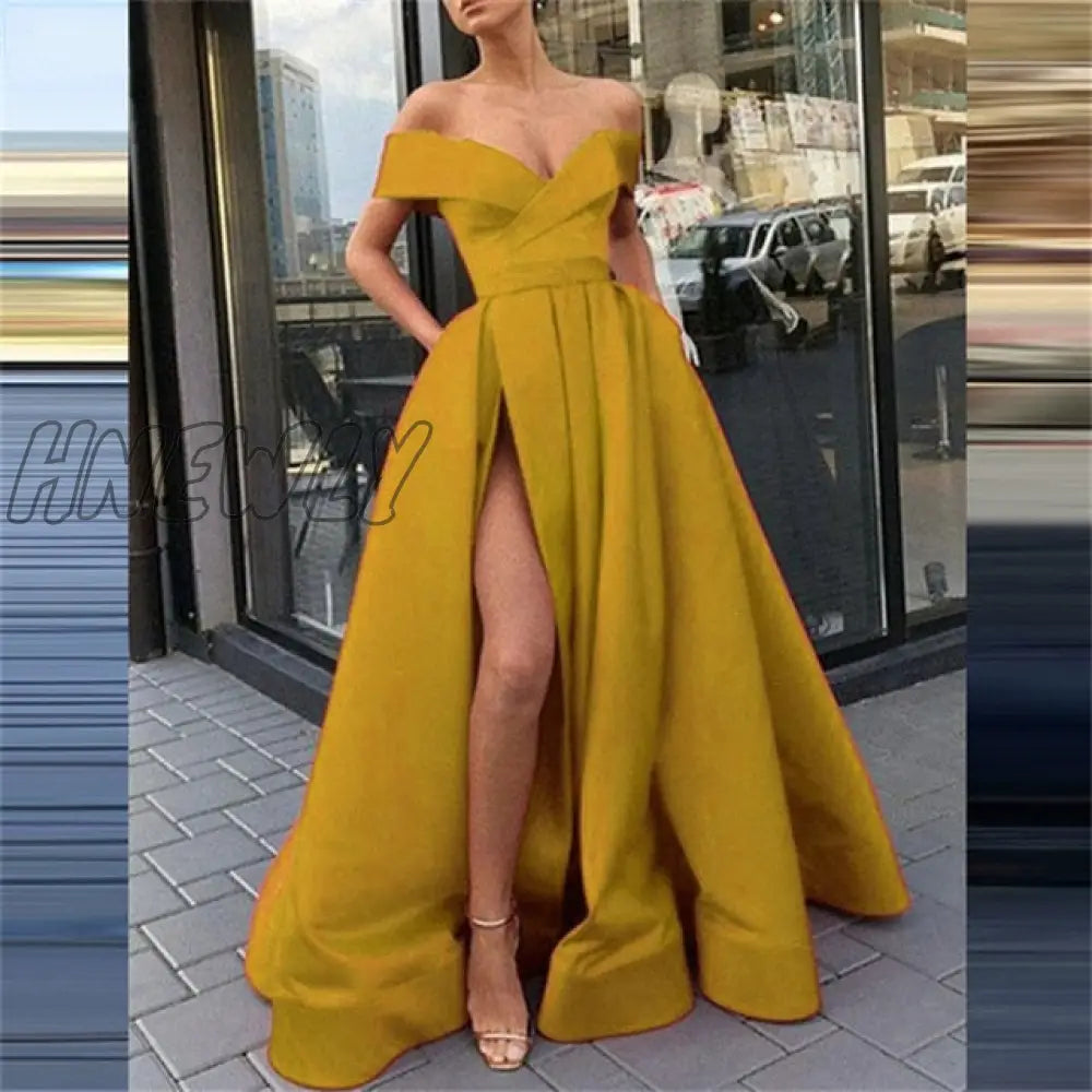 Hnewly Fashion Solid Strapless Backless Maxi Dress New Women Elegant High Slit Party Summer Fluffy