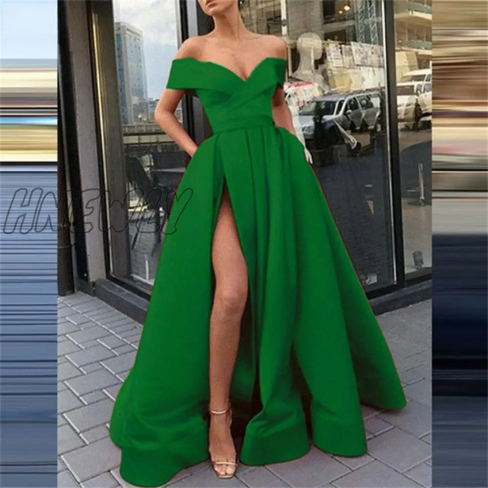 Hnewly Fashion Solid Strapless Backless Maxi Dress New Women Elegant High Slit Party Summer Fluffy