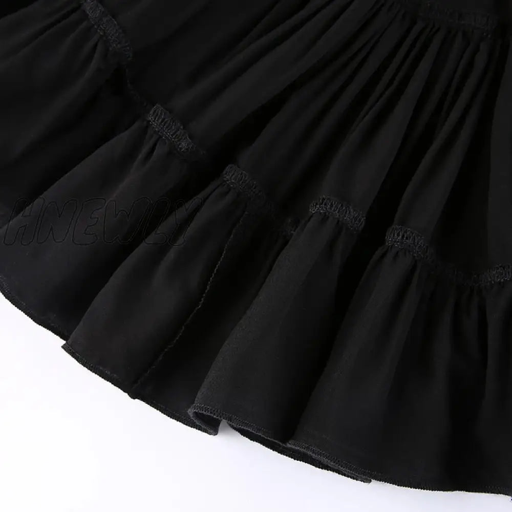 Hnewly Gothic Summer A - Line Dress Sexy Spaghetti Strap Dresses For Women Black Party Mini Vintage