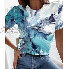 Hnewly Graphic Floral Print Streetwear Casual Short Sleeve Plus Size Funny Kawaii Harajuku Tees T -