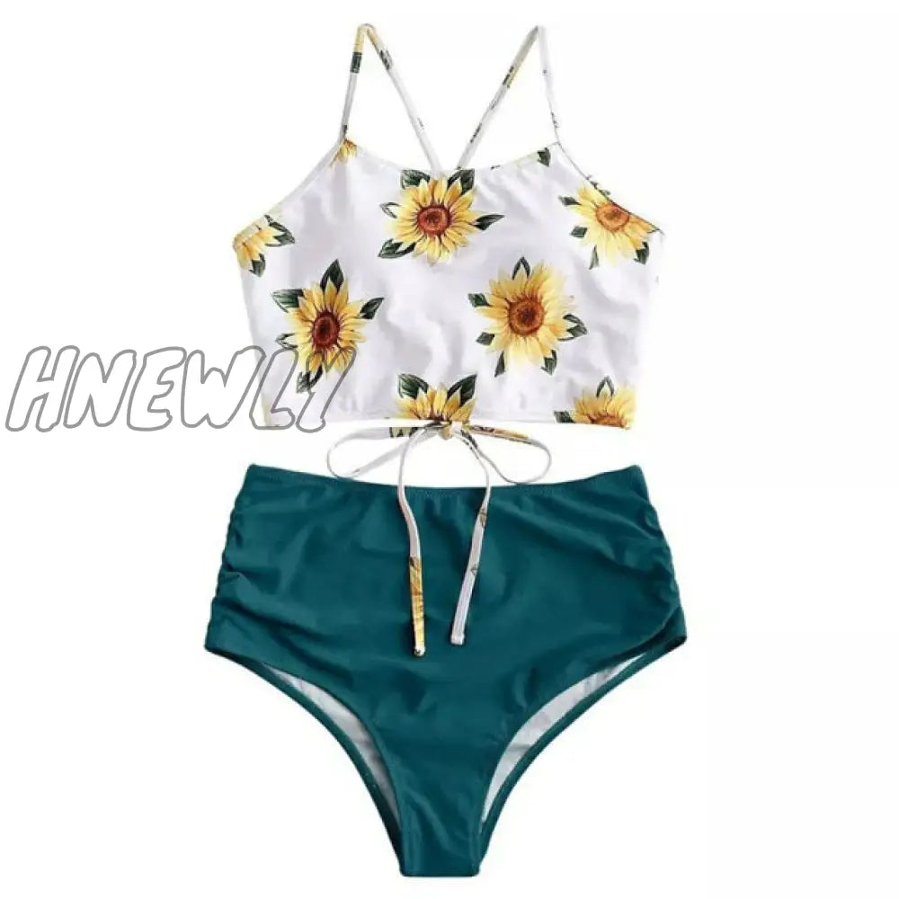 Hnewly High Waisted Swimsuit Bikini Push Up Swimwear Women Sexy Bathing Suit Female Vest Set