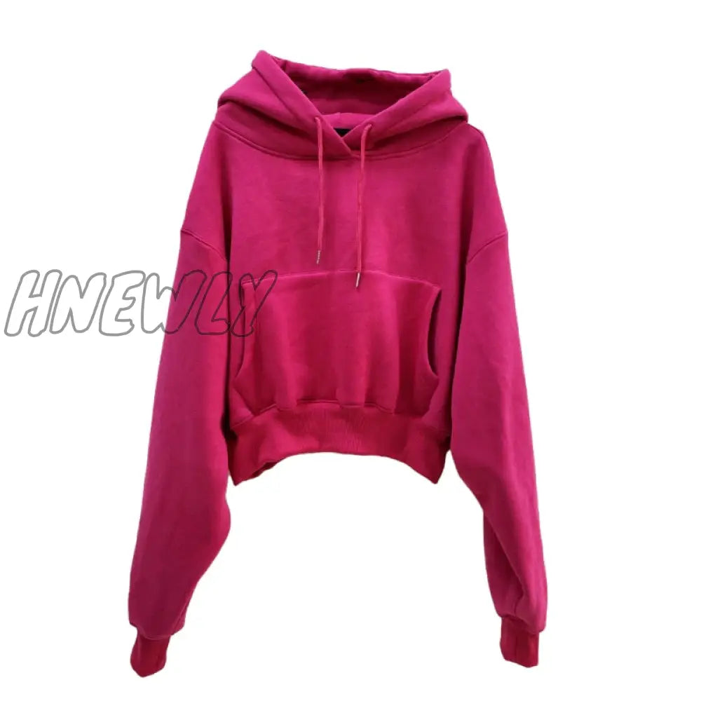 Hnewly Hoodies Suit Winter Spring Solid Casual Tracksuit Women Fleece 2 Pieces Set Sports