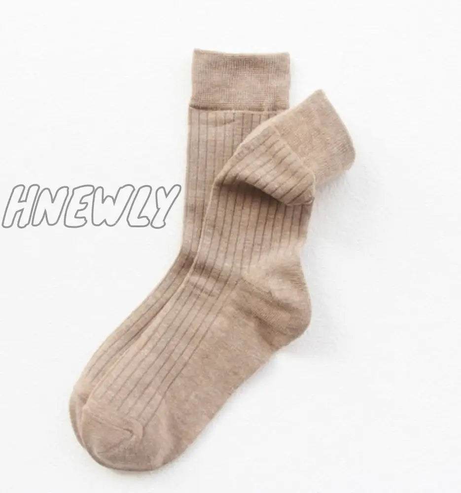 Hnewly Jeseca Autumn Winter Fashion Cotton Knitted Women Socks Solid Japan Style Cute Long For