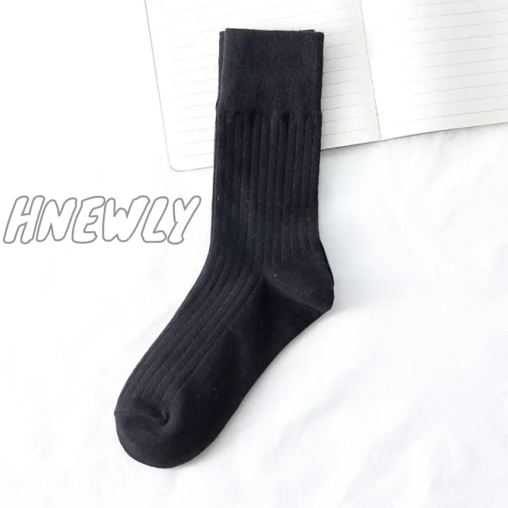 Hnewly Jeseca Autumn Winter Fashion Cotton Knitted Women Socks Solid Japan Style Cute Long For