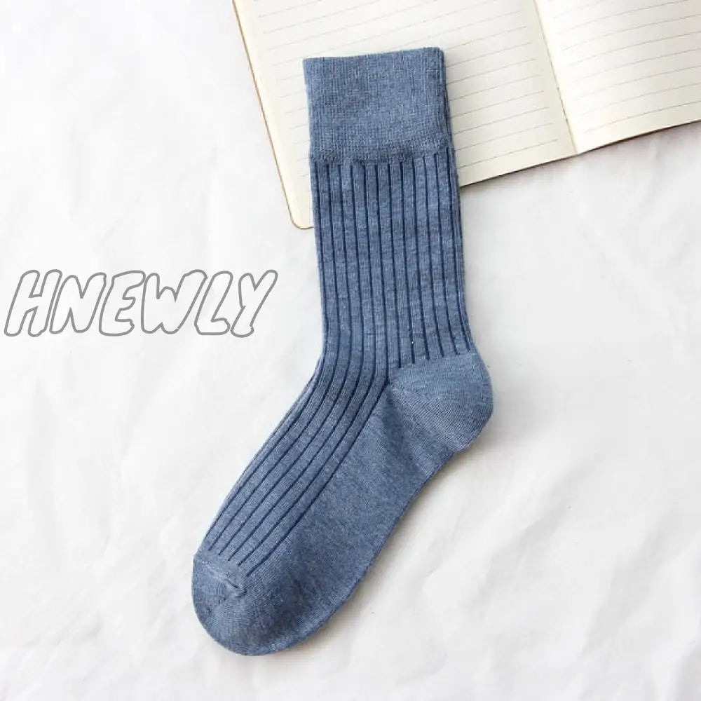 Hnewly Jeseca Autumn Winter Fashion Cotton Knitted Women Socks Solid Japan Style Cute Long For