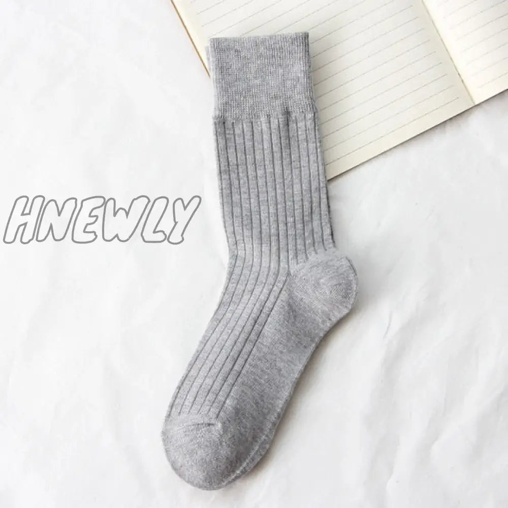 Hnewly Jeseca Autumn Winter Fashion Cotton Knitted Women Socks Solid Japan Style Cute Long For