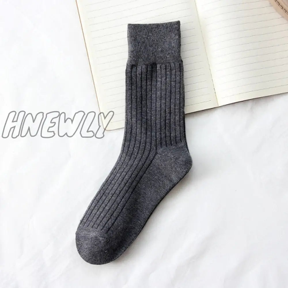 Hnewly Jeseca Autumn Winter Fashion Cotton Knitted Women Socks Solid Japan Style Cute Long For