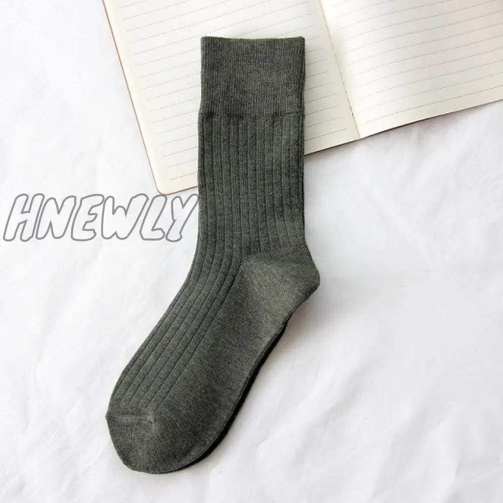 Hnewly Jeseca Autumn Winter Fashion Cotton Knitted Women Socks Solid Japan Style Cute Long For