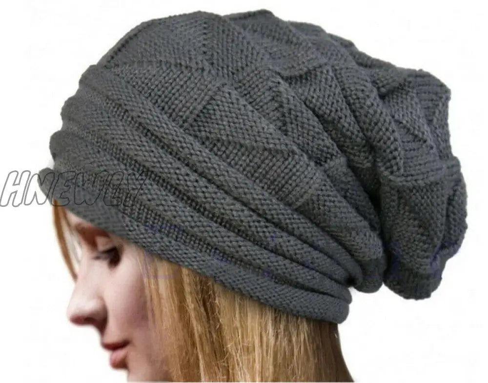 Hnewly Knitted Baggy Beanie Oversized Winter Hat Ski Slouchy Cap Skullies Beanies Women Men Wool