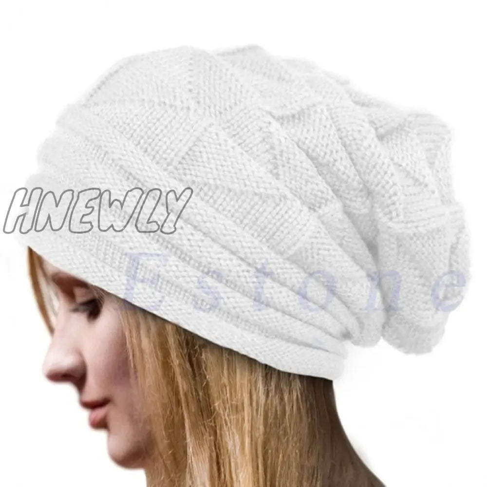 Hnewly Knitted Baggy Beanie Oversized Winter Hat Ski Slouchy Cap Skullies Beanies Women Men Wool