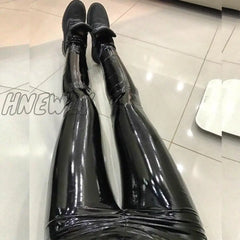 Hnewly Leather Black Pants Leggings High Waist Women Sexy Elastic Skinny Push Up Stretch Jeggings