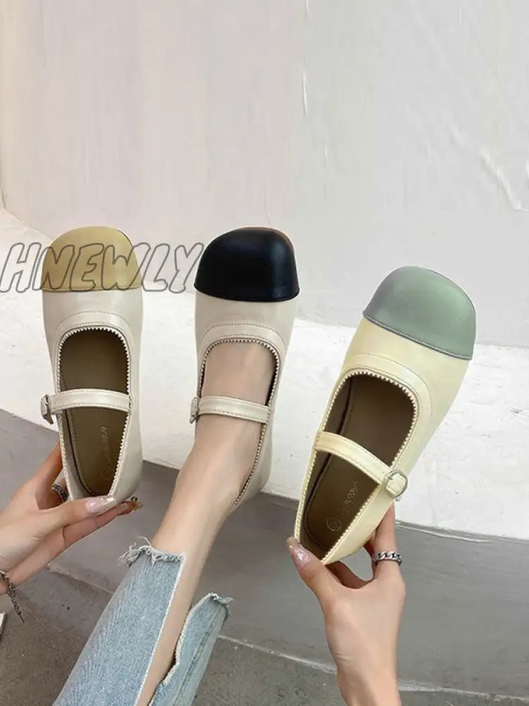 Hnewly - Leisure Fashion Contrast Color Split-Joint Flat Heel Loafer Shoes