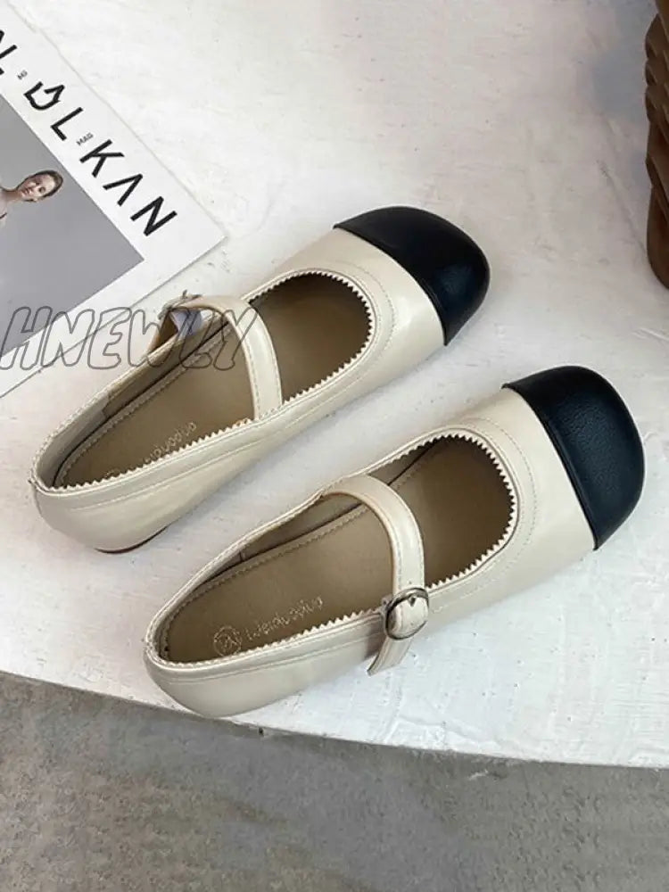 Hnewly - Leisure Fashion Contrast Color Split-Joint Flat Heel Loafer Shoes