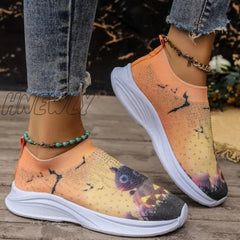 Hnewly - Light Yellow Casual Sportswear Daily Patchwork Printing Rhinestone Round Comfortable Out