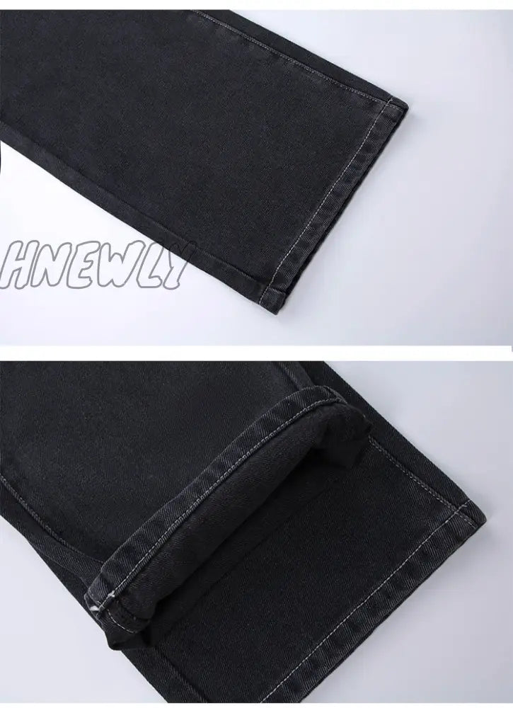 Hnewly Low Waist Jeans Women Baggy New Fashion Straight Leg Pants Y2K Denim Trousers Vintage Loose