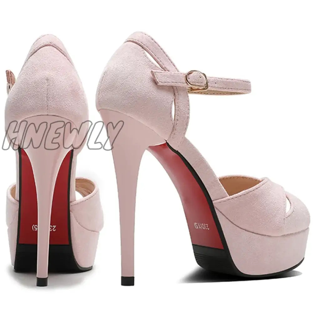 Hnewly Luxury Brand Women Sandals Sexy 12Cm High Heels Wedding Bride Shoes Party Platform Strap