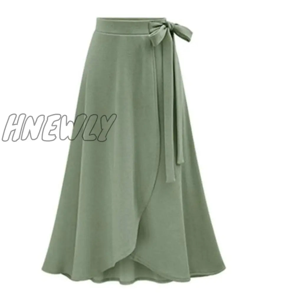 Hnewly M-6Xl Women Maxi Skirt Pink Ruffle High Waist Bowtie Slit Long Spring Summer Office Casual