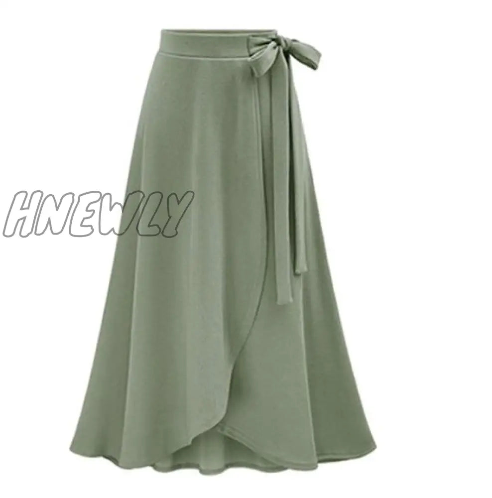 Hnewly M-6Xl Women Maxi Skirt Pink Ruffle High Waist Bowtie Slit Long Spring Summer Office Casual