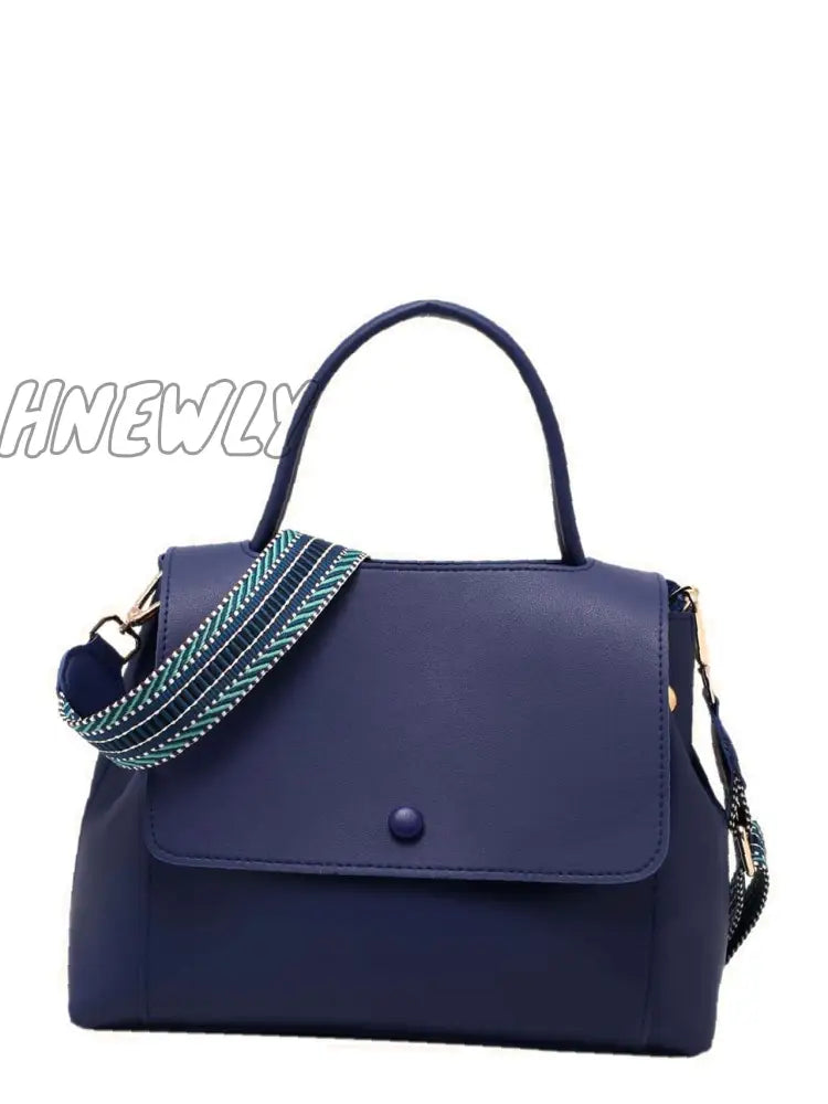 Hnewly - Minimalist Flap Satchel Bag Women Satchels Royal Blue Women-Satchels