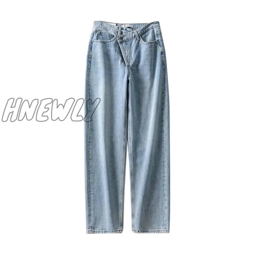 Hnewly Mom Jeans Women’s Baggy High Waist Straight Pants Women White Black Fashion Casual Loose